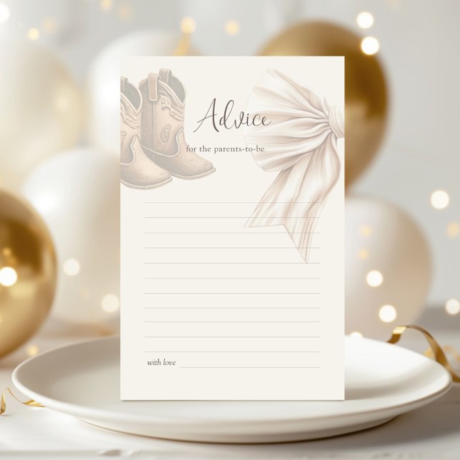 BohoブーツまたはBowsジェンダー明らかにするアドバイスカード (クリエイターアップロード済み)