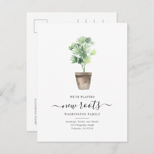 Bohoプラント引っ越しました所在地の変更 案内ポストカード (正面/裏面)