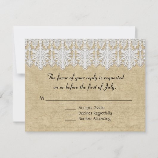 BOHOプリントバーラップnレースジプシーモダンモダンスタイル 出欠カード (正面)