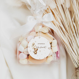 Bohoベアキュブベビーシャワーのお願い ラウンドシール