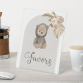 Bohoベアーパンパスグラスベイビーシャワーの好意 台座サイン (インサイチュ)