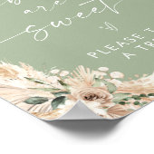 Bohoベビーは甘い赤ちゃんシャワーデザートサイン ポスター (角)