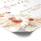 Bohoベビーは甘い赤ちゃんシャワーデザートサイン ポスター (角)