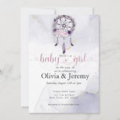 BOHOベビーガールアメジストほこりっぽいバラドリームキャッチャー 招待状 (正面)