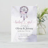 BOHOベビーガールアメジストほこりっぽいバラドリームキャッチャー 招待状 (スタンド正面)