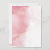 BOHOベビーガールピンクドリームキャッチャー水彩洗剤 招待状 (裏面)