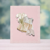 Bohoベビーガール象付き衣装 | ピンク子供部屋 アクリルサイン (ニュートラル)