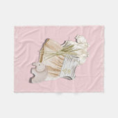 Bohoベビーガール象付き衣装 | ピンク子供部屋 フリースブランケット (正面(横))