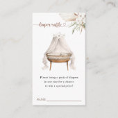 Bohoベビーシャワーおむつラッフルカードニュートラルフロア エンクロージャーカード (正面)