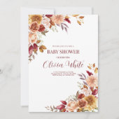 Bohoベビーシャワーパンパスグラスミニマリストシャワー 招待状 (正面)