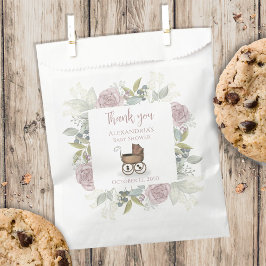 Bohoベビーシャワーピンクありがとうフローラヴィンテージ フェイバーバッグ