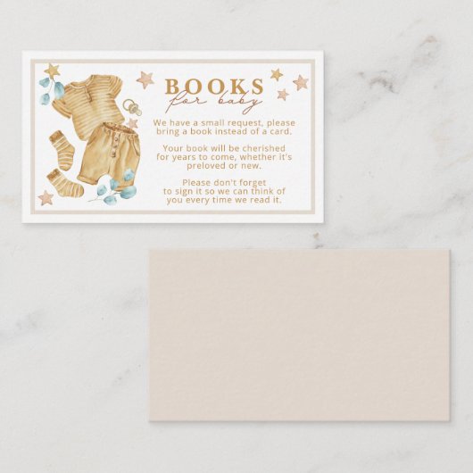 Bohoベビーシャワーベビー | 水彩ベビー エンクロージャーカード (正面/裏面)