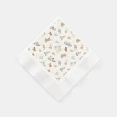 Bohoベビーシャワーヴィンテージおもちゃ 縁ありカクテルナプキン (角)