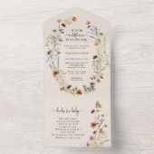 Bohoベビーシャワー全て1つの招待状 オールインワン招待状 (内側)