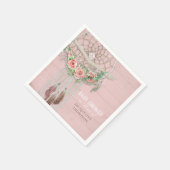 BOHOベビーシャワー羽ドリームキャッチャー木材バラ スタンダードカクテルナプキン (角)