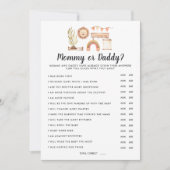 Bohoベビーシャワー |ママまたはパパのゲーム 招待状 (正面)