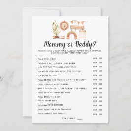 Bohoベビーシャワー |ママまたはパパのゲーム 招待状