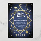 Bohoベビーシャワー 箔招待状 (正面)