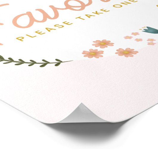 Bohoベビージャワーワイルドフラワーのお願い ポスター (角)