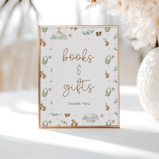 Bohoベビーパターンベビーシャワーブックギフト ポスター