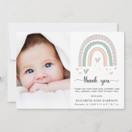 Bohoベビー写真誕生のお知らせ (正面)