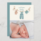 BOHOベビー服誕生告知カード 案内状 (正面/裏面)