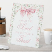 Bohoベビー甘い弓の赤ちゃんシャワーの好意を扱う 台座サイン (インサイチュ)