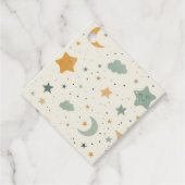 Bohoベビー養子縁組シャワー – 月と星 フェイバータグ (正面)