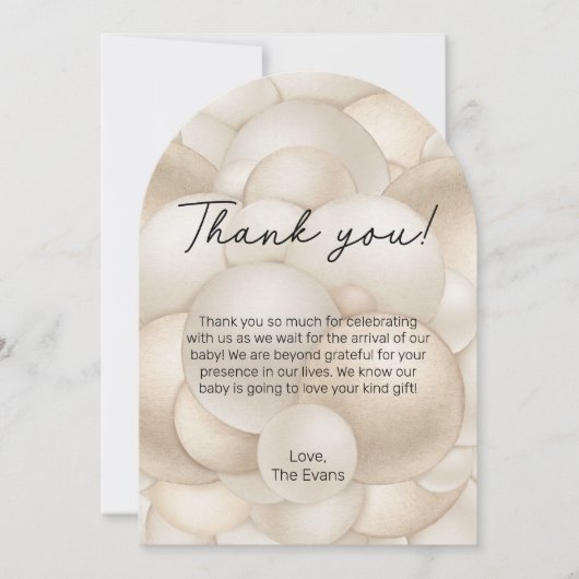 Bohoホットエアバルーン赤ちゃんシャワーサンキューカード 招待状 (正面)