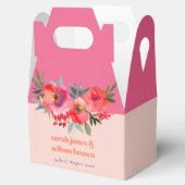 Bohoホットピンクオレンジウォーターフローラ結婚ズ フェイバーボックス (オープン)