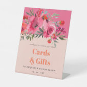 Bohoホットピンクオレンジフローラギフト&カードパーティー 台座サイン (正面)