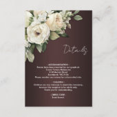 Bohoホワイトローズとダークブルゴーニュ結婚の詳細 エンクロージャーカード (正面)