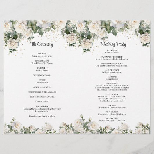 Bohoホワイトローズグリーンと金ゴールド式 (裏面)