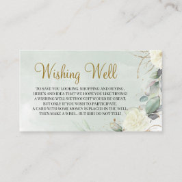 Bohoホワイトローゼグリーンリーフォレイージュウィングウェル エンクロージャーカード