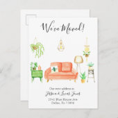 Bohoホームムービングアナウンスメント引っ越しました 案内ポストカード (正面/裏面)