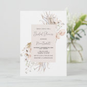 Bohoボタニカルフレームブライダルシャワー招待 招待状 (スタンド正面)