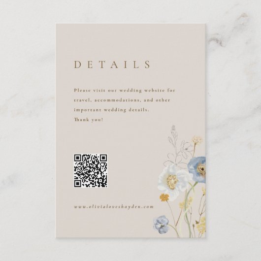 Bohoボタニカル結婚詳細エンクロージャカード エンクロージャーカード (正面)