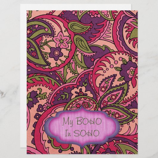 BOHOボヘミアンカラフルペイズリースクラップブック紙 (正面/裏面)