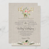 BOHOボヘミアントリバルディアアントラーフェザーバラアート 招待状 (正面/裏面)