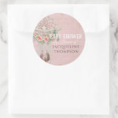 BOHOボヘミアンドリームキャッチャー赤ちゃんシャワーガールバラ ラウンドシール (バッグ)