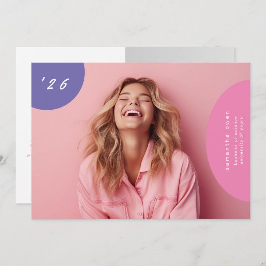 Bohoポップ・アートのエレガントモダンユニークDesignerの写真 案内状 (正面/裏面)