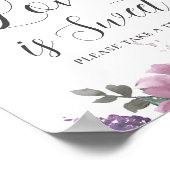 Bohoマゼンタピンクパープル結婚フローラのラブトリート ポスター (角)