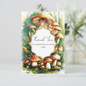 Bohoマッシュルームの赤ちゃんシャワー サンキューカード (スタンド正面)