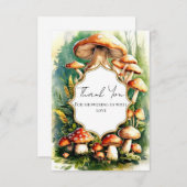 Bohoマッシュルームの赤ちゃんシャワー サンキューカード (正面/裏面)