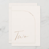 Bohoミニマモダンリストテーブル2テーブル番号 招待状 (正面/裏面)