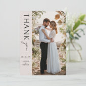 Bohoミニマモダンリスト写真結婚ズ サンキューカード (スタンド正面)
