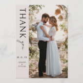 Bohoミニマモダンリスト写真結婚ズ サンキューカード (正面)