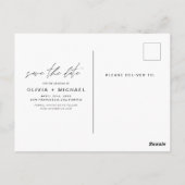 Bohoミニマリストの日付を保存モダン ポストカード (裏面)