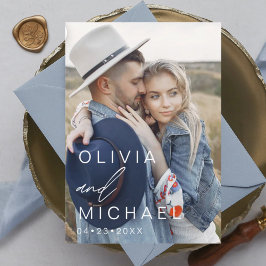 Bohoミニマリストの日付を保存モダン ポストカード