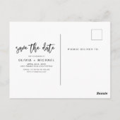 Bohoミニマリストの日付を保存モダン ポストカード (裏面)